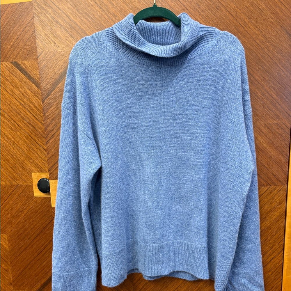 Alex Mill Cashmere Blue Turtleneck Sweater